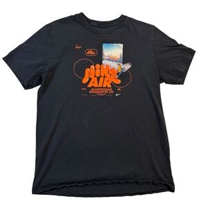 Nike Air Just Do It Black Tee with Vibrant Orange Design Men’s Medium